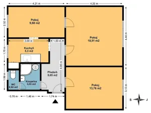 Prodej bytu 3+1, Bystřice, U Stadionu, 58 m2