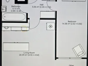 Prodej bytu 2+kk, Praha - Troja, Hnězdenská, 47 m2