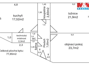 Pronájem bytu 2+1, Teplice, Školní, 87 m2