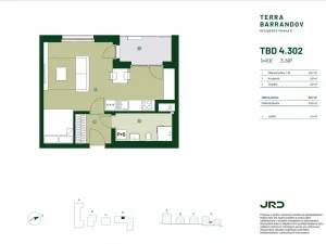 Prodej bytu 1+kk, Praha - Hlubočepy, Silurská, 44 m2