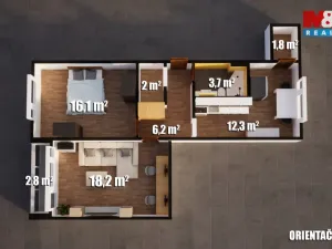 Pronájem bytu 2+1, Česká Lípa, 5. května, 59 m2