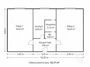 Prodej bytu 2+1, Jičín - Valdické Předměstí, U stadionu, 52 m2