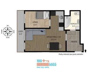 Pronájem bytu 2+kk, Praha - Stodůlky, Husníkova, 43 m2