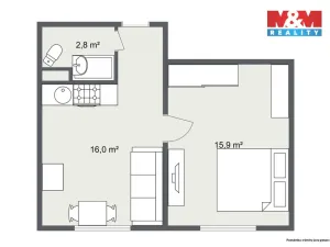 Prodej bytu 1+1, Sokolov, Švabinského, 35 m2