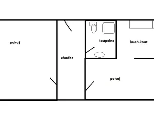 Pronájem bytu 2+kk, Novosedlice, Míru, 40 m2