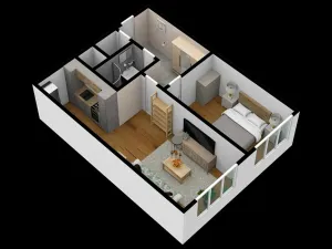 Pronájem bytu 2+kk, Praha - Komořany, Na Komořsku, 43 m2