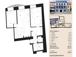 Prodej bytu 3+kk, Bystřice nad Pernštejnem, Masarykovo náměstí, 84 m2