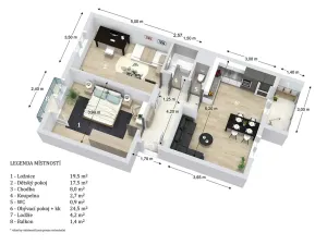 Pronájem bytu 3+kk, Střelice, Ant. Smutného, 77 m2