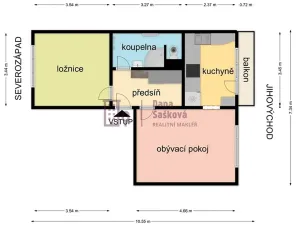 Pronájem bytu 2+1, Jindřichův Hradec, sídliště U Nádraží, 50 m2