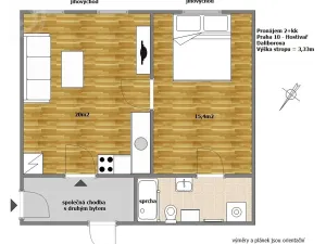 Pronájem bytu 2+kk, Praha - Hostivař, Daliborova, 44 m2