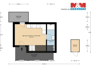 Prodej bytu 1+kk, Mikulov, Koněvova, 23 m2