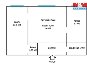 Prodej bytu 2+1, Ostrava - Dubina, Václava Košaře, 44 m2
