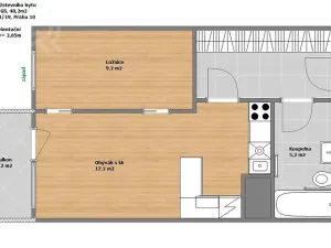 Pronájem bytu 2+kk, Praha - Dolní Měcholupy, Honzíkova, 40 m2