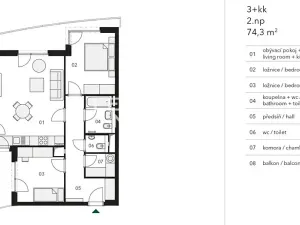 Pronájem bytu 3+kk, Praha - Stodůlky, Bělohlávkova, 74 m2
