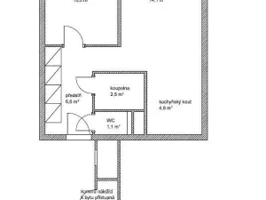 Pronájem bytu 2+kk, Praha, Pujmanové, 40 m2