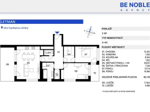 Prodej bytu 4+kk, Praha - Letňany, Vyletalova, 93 m2