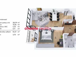 Prodej bytu 2+kk, Olomouc, Edvarda Beneše, 56 m2