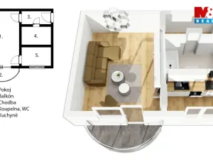Pronájem bytu 1+kk, Sezemice, Spojovací, 32 m2