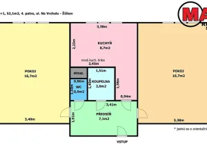 Pronájem bytu 2+1, Praha - Žižkov, Na vrcholu, 52 m2