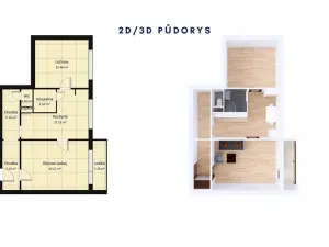 Pronájem bytu 2+1, Uničov, Nemocniční, 56 m2