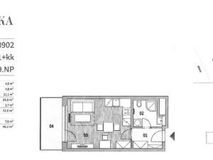 Pronájem bytu 1+kk, Praha - Modřany, Mezi vodami, 30 m2