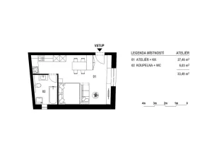 Prodej bytu 1+kk, Židlochovice, Komenského, 34 m2
