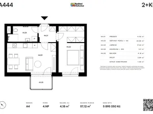 Prodej bytu 2+kk, Hořovice, K Bažantnici, 53 m2