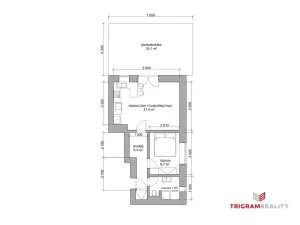 Pronájem bytu 2+kk, Hradec Králové - Roudnička, Roudničská, 41 m2
