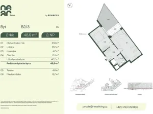 Prodej bytu 2+kk, Praha - Libeň, Na kopečku, 46 m2