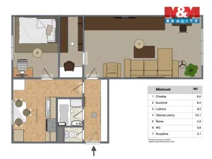 Prodej bytu 2+1, Most, Maxe Švabinského, 53 m2