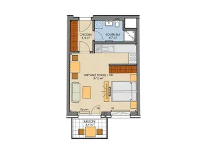 Prodej bytu 1+kk, Praha, Bartůňkova, 38 m2