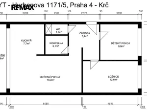 Pronájem bytu 3+kk, Praha - Krč, Hurbanova, 61 m2