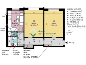 Prodej bytu 2+1, Praha - Strašnice, Sečská, 69 m2
