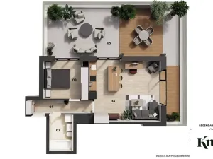 Prodej bytu 2+kk, Brno, Kumpoštova, 55 m2