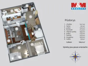 Prodej bytu 4+1, Chlumec, Vyklická, 98 m2