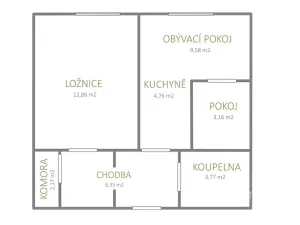 Prodej bytu 2+kk, Ústí nad Labem, Šrámkova, 40 m2