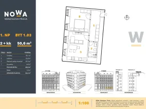 Prodej bytu 2+kk, Praha - Nové Město, Wenzigova, 51 m2