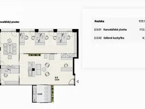 Pronájem kanceláře, Praha - Žižkov, Husitská, 123 m2