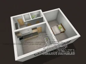 Pronájem bytu 2+kk, České Budějovice, 44 m2