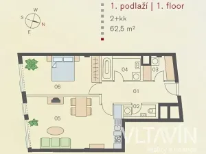Pronájem bytu 2+kk, Praha - Smíchov, Švédská, 62 m2