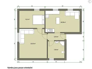 Prodej bytu 2+1, Chodov, Bezručova, 64 m2