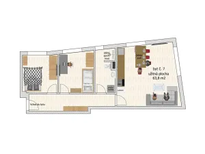 Pronájem bytu 3+kk, Milevsko, 5. května, 63 m2