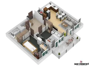 Pronájem bytu 3+kk, Praha - Čakovice, Marie Podvalové, 70 m2