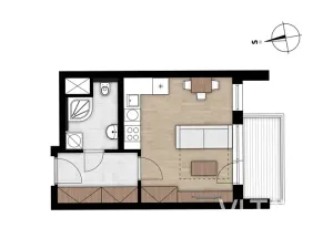 Pronájem bytu 1+kk, Praha - Hostivař, 33 m2