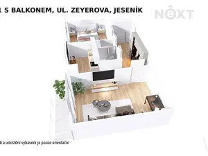 Prodej bytu 2+1, Jeseník, Zeyerova, 50 m2