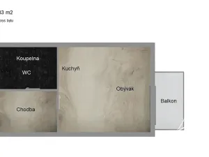 Pronájem bytu 1+kk, Poděbrady, Vrchlického, 33 m2