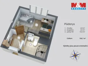 Prodej bytu 1+kk, Ústí nad Labem - Severní Terasa, Pod Parkem, 19 m2