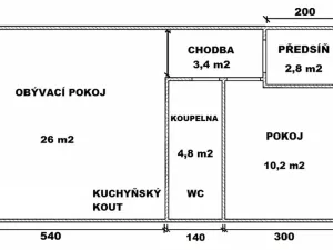Pronájem rodinného domu, Srnojedy, Sportovní, 47 m2