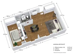 Prodej bytu 2+kk, Znojmo, Havlíčkova, 61 m2
