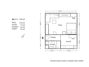 Pronájem bytu 1+1, Mikulov, Brněnská, 39 m2